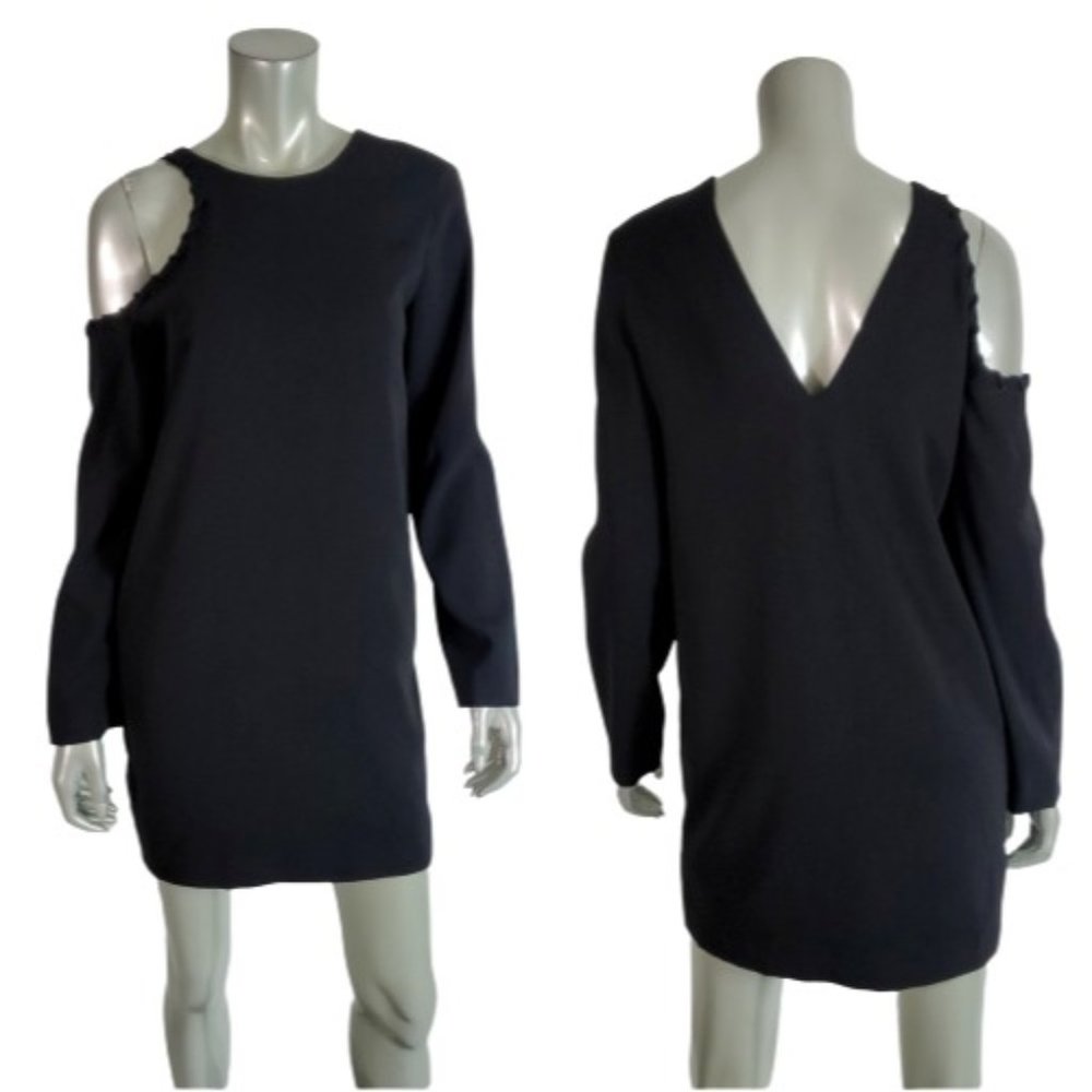 IRO Breen Black Cold Shoulder‎ Dress FR 36 US Size 4 Small Long Sleeve NWT